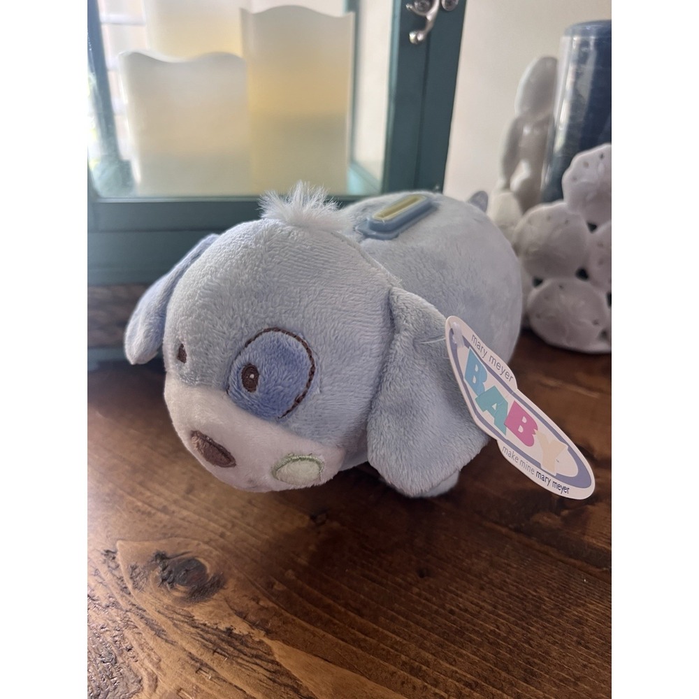 Mary Meyer Cheery Cheeks Woof Woof Puppy Bank Blue Plush Coin Retired Rare Tags